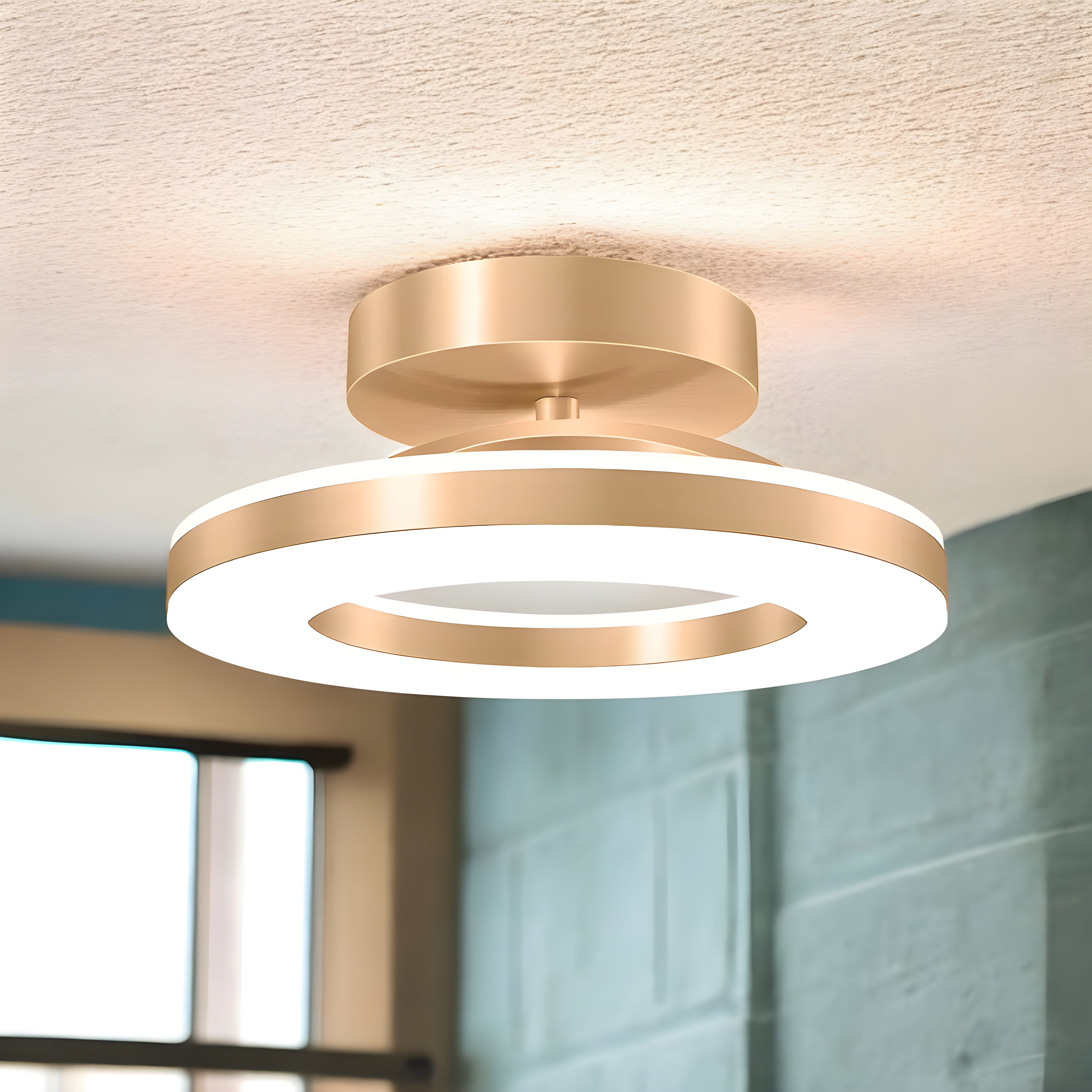 Modern Double-Ring LED Flush Mount Ceiling Light – Lumani-home