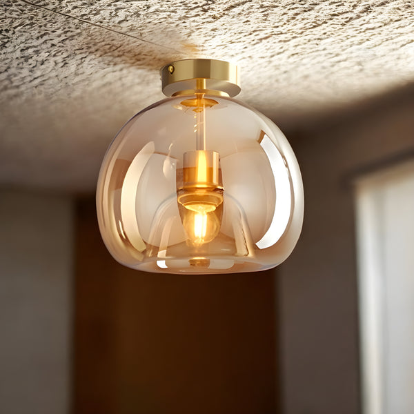 Retro Globe Semi-Flush Mount Ceiling Light