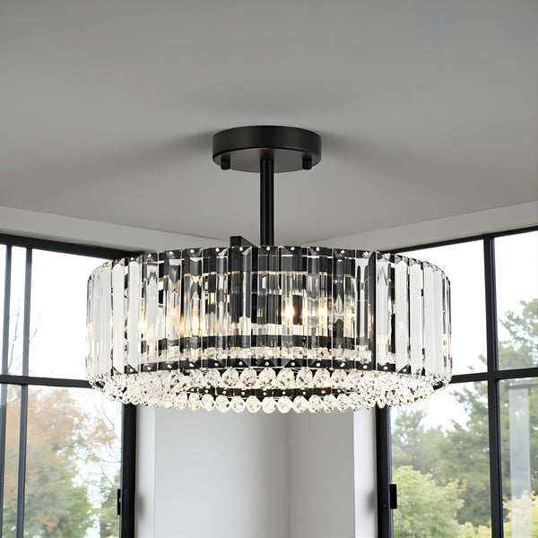 Modern Drum Semi-Flush Mount LED Ceiling Light