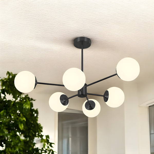 Contemporary Sputnik Globe Chandelier for Living Room and Dining Room