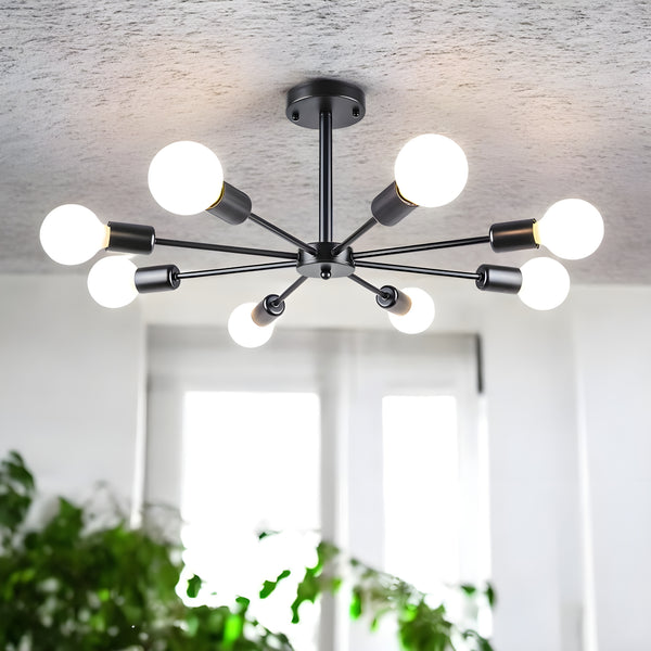 Mid-Century Sputnik Ceiling Light with 8-Heads