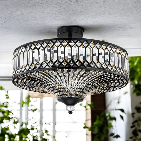 Modern Drum Shade Semi-Flush Mount Ceiling Light